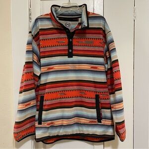 Cinch Aztec Multicolor Fleece with Button-Up Collar size xl